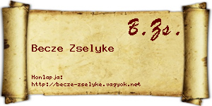 Becze Zselyke névjegykártya
